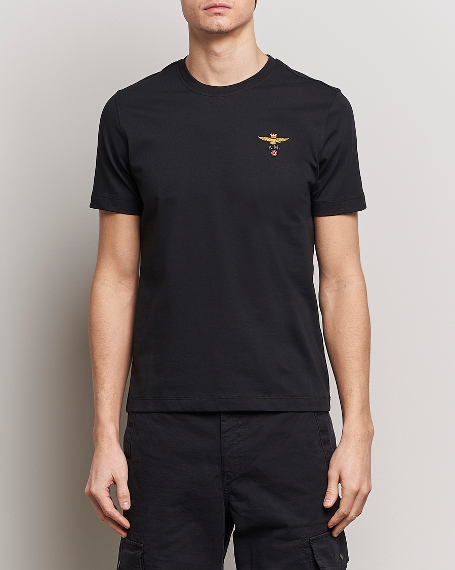 Herren | Sale | Aeronautica Militare | TS1580 Crew Neck T-Shirt Jet Black