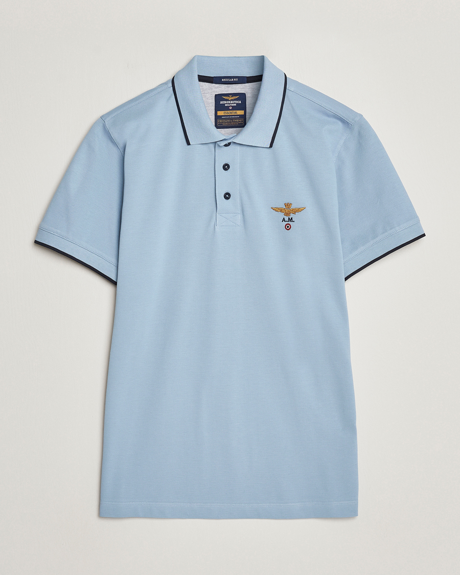 Herren | Poloshirts | Aeronautica Militare | Garment Dyed Cotton Polo Glacier Blue