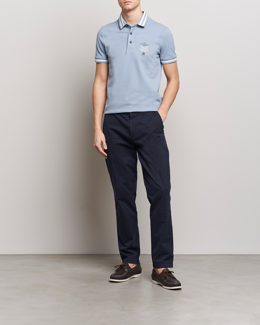 Herren | Poloshirts | Aeronautica Militare | Tipped Polo Glacier Blue