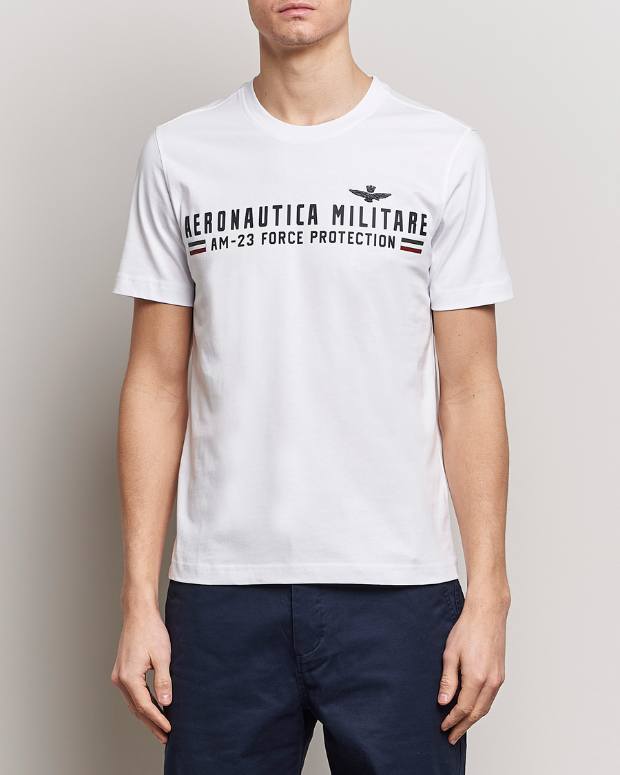 Herren | 30% sale | Aeronautica Militare | Logo Crew Neck T-Shirt Off White