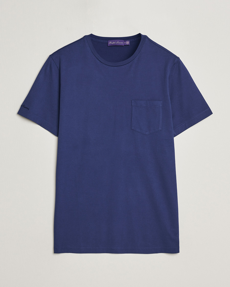 Herren | T-Shirts | Ralph Lauren Purple Label | Garment Dyed Cotton T-Shirt Spring Navy