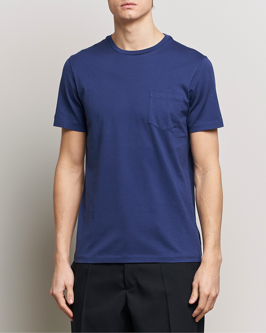 Herren | Kurzarm T-Shirt | Ralph Lauren Purple Label | Garment Dyed Cotton T-Shirt Spring Navy