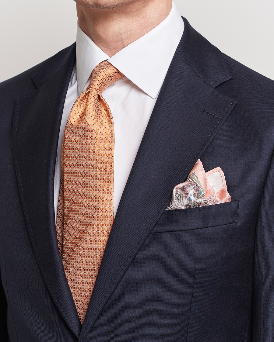 Herren | Krawatten | Amanda Christensen | Box Set Silk Twill 8cm Tie With Pocket Square Orange