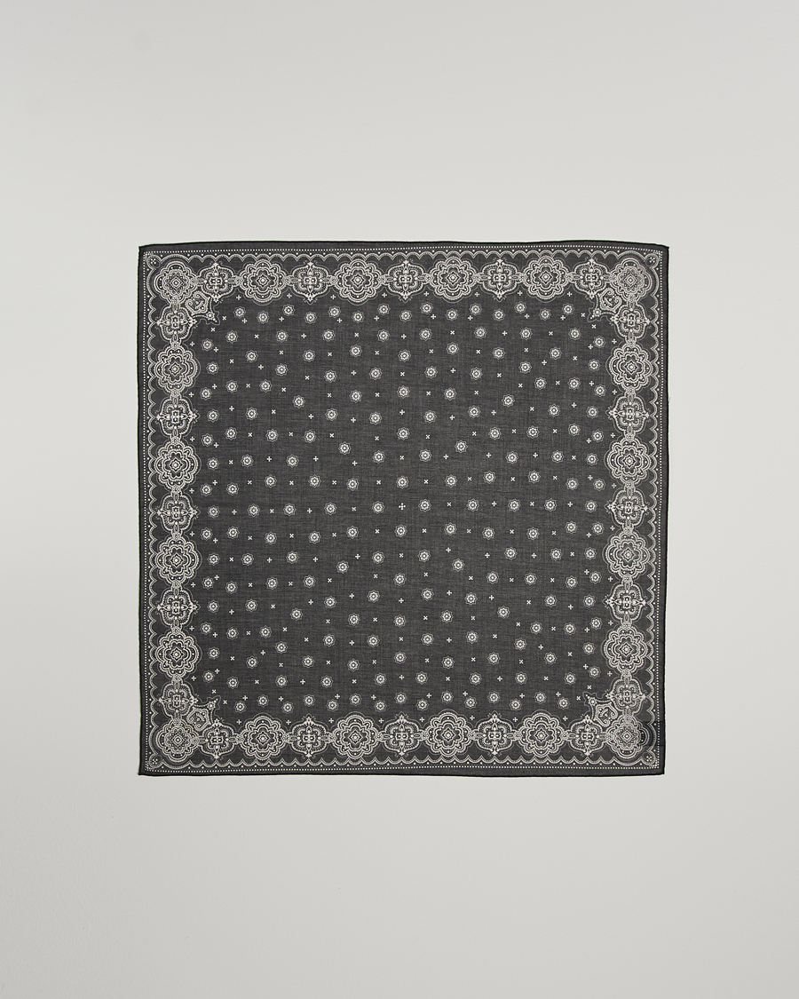 Herren | Amanda Christensen Cotton Voilé Printed Medallion Bandana Black | Amanda Christensen | Cotton Voilé Printed Medallion Bandana Black