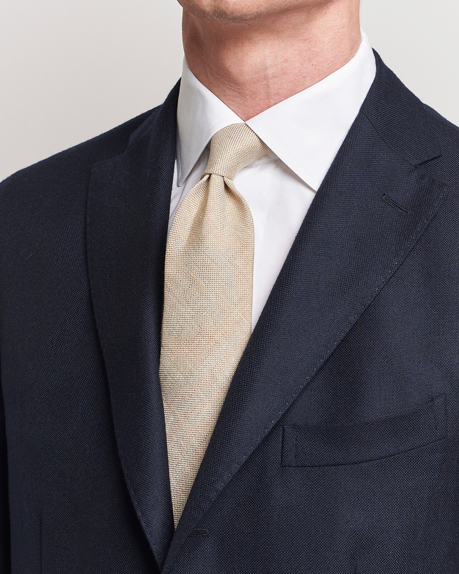 Herren | Krawatten | Amanda Christensen | Amanda ChristensenHopsack Linen 8cm TieSand