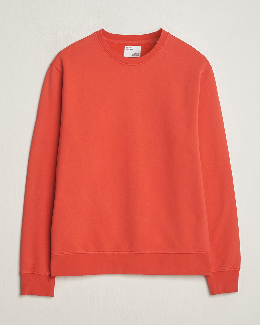 Herren | Pullover | Colorful Standard | Classic Organic Crew Neck Sweat Red Tangerine