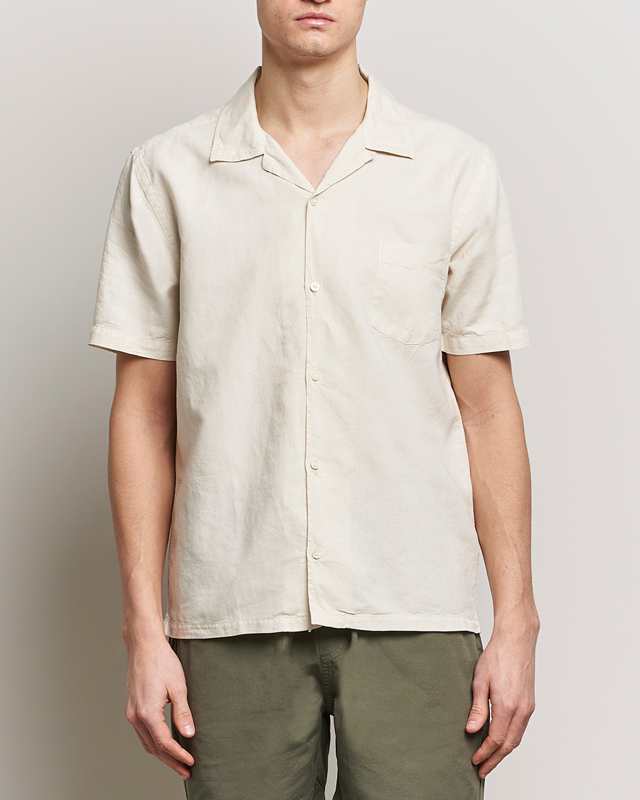 Herren | Leinenhemden | Colorful Standard | Cotton/Linen Short Sleeve Shirt Ivory White