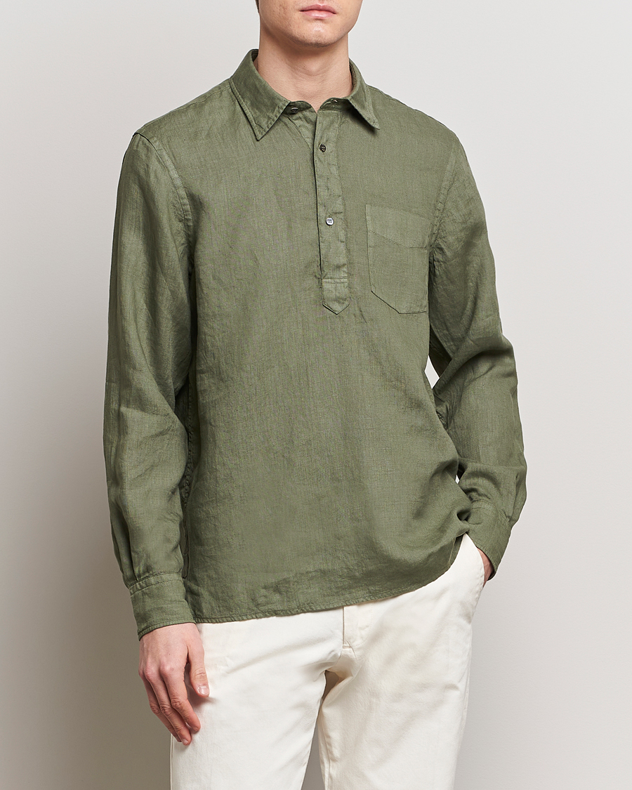 Herren | Hemden | Aspesi | Linen Popover Shirt Military