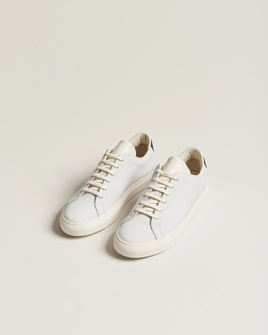 Herren | Weiße Sneakers | Common Projects | Retro Pebbled Nappa Leather Sneaker White/Green