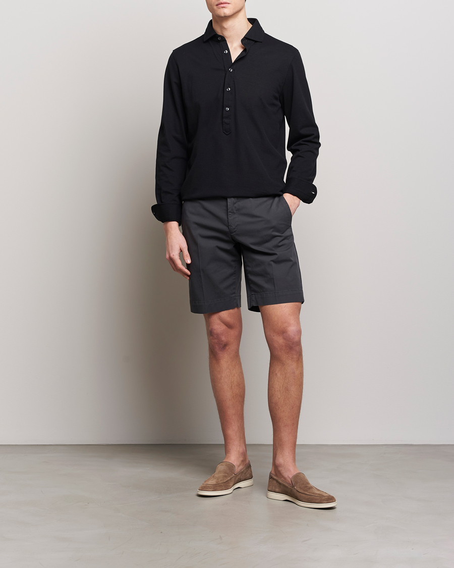 Herren | Hemden | Gran Sasso | Popover Shirt Black