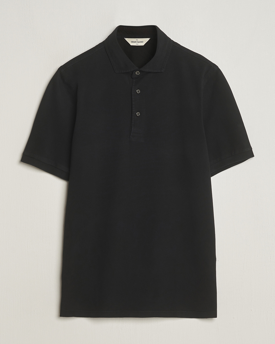 Herren | Poloshirts | Gran Sasso | Washed Polo Black