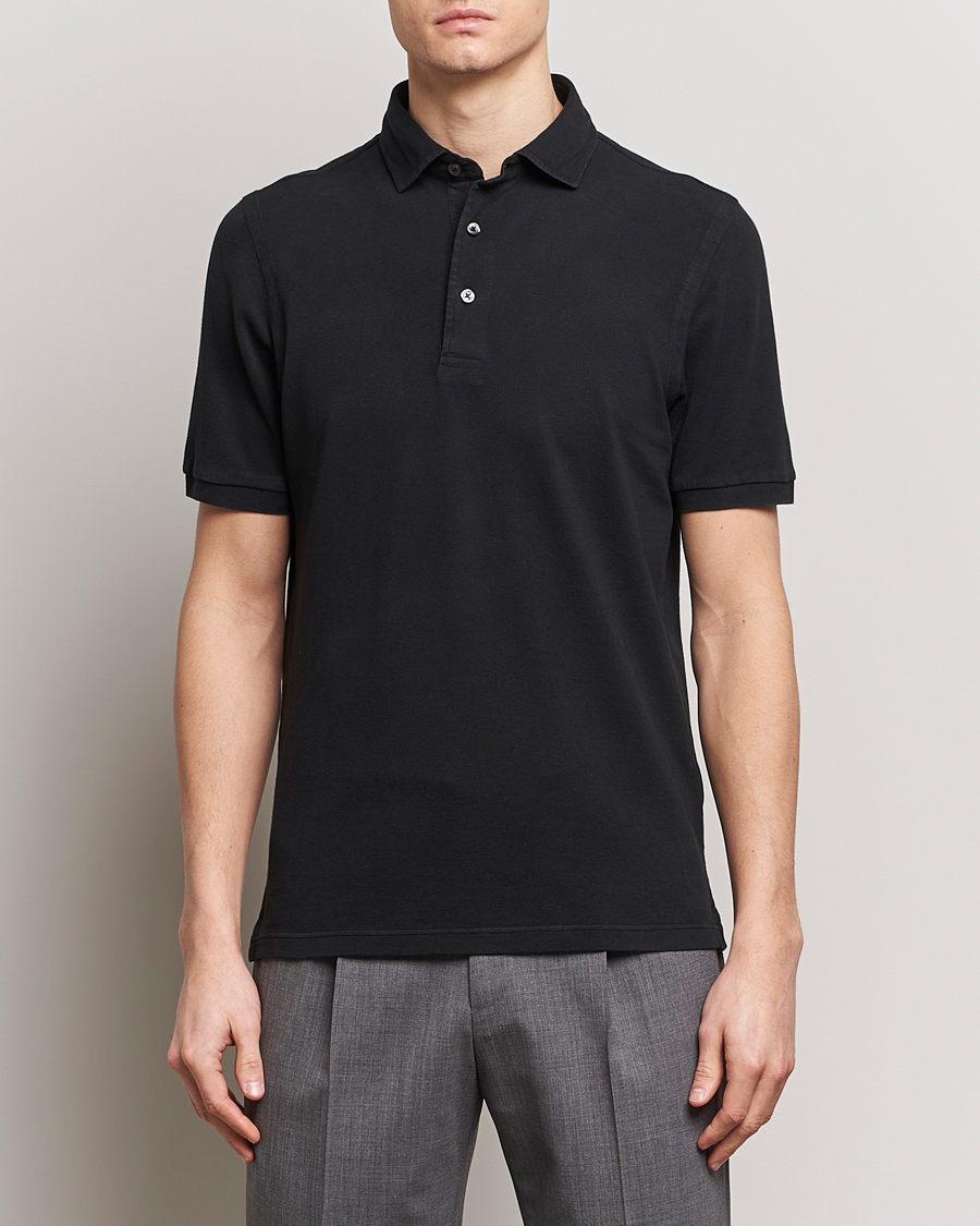 Herren | Poloshirts | Gran Sasso | Washed Polo Black