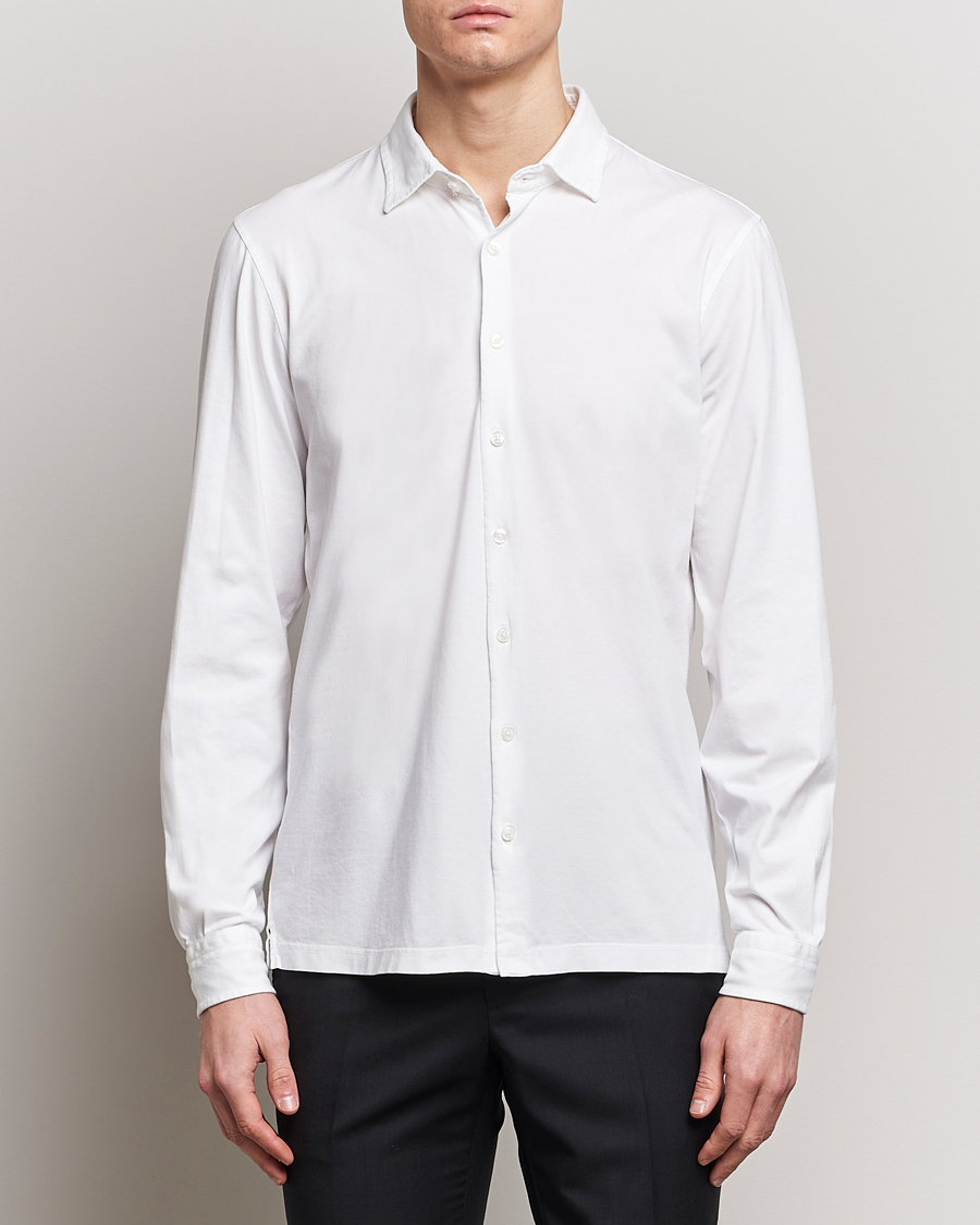 Herr | Gran Sasso | Gran Sasso | Washed Cotton Jersey Shirt White