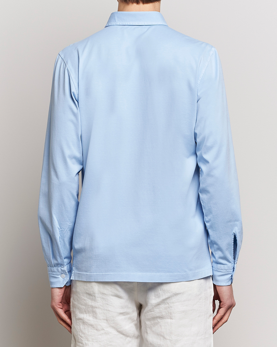 Herren | Hemden | Gran Sasso | Washed Cotton Jersey Shirt Light Blue