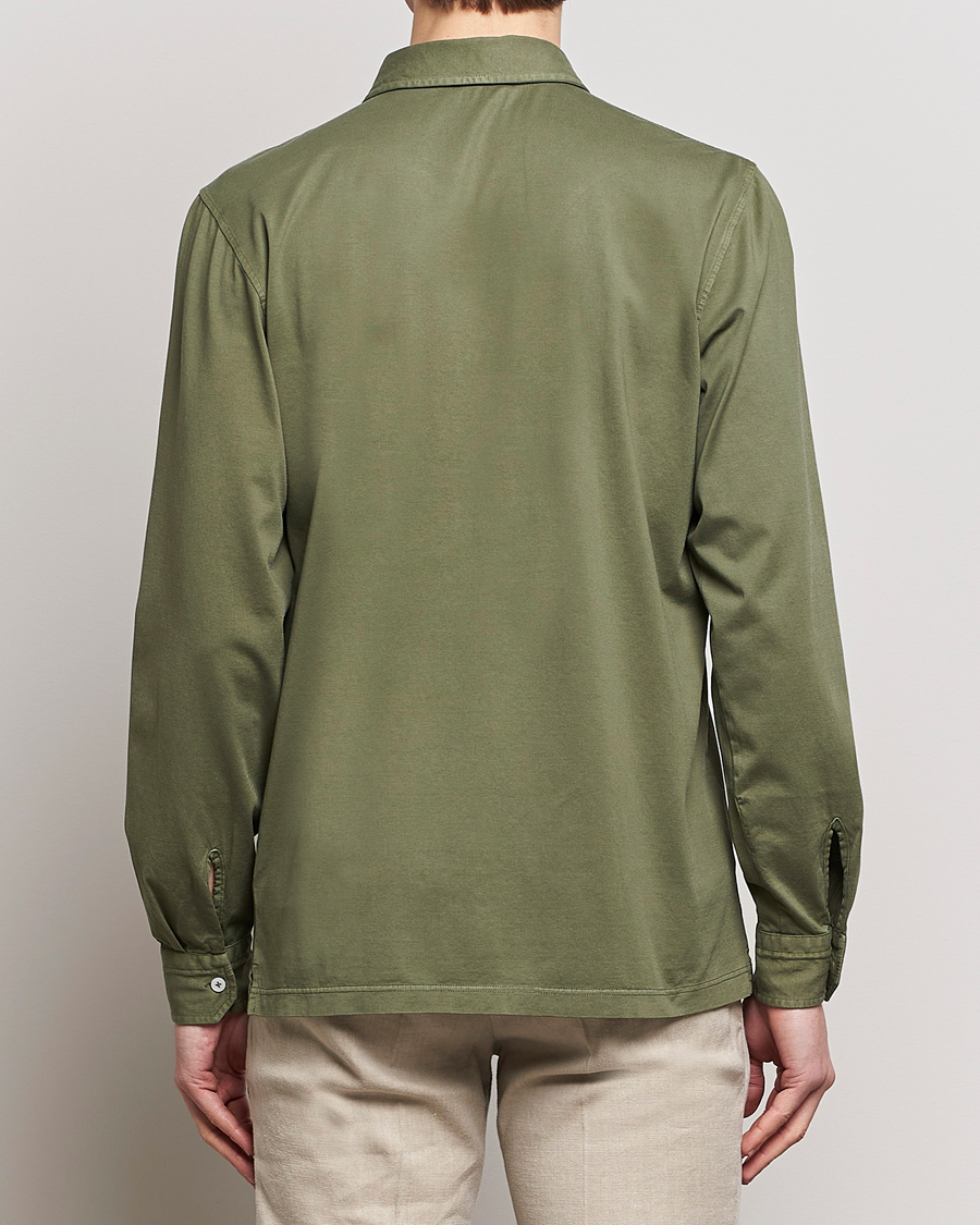 Herren | Hemden | Gran Sasso | Washed Cotton Jersey Shirt Green