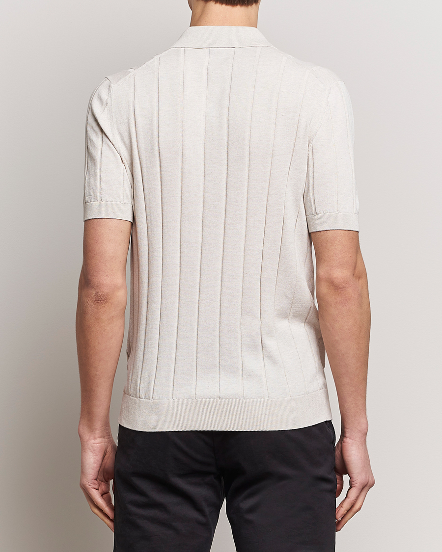 Herren | Hemden | Gran Sasso | Cotton Structured Knitted Short Sleeve Shirt Cream