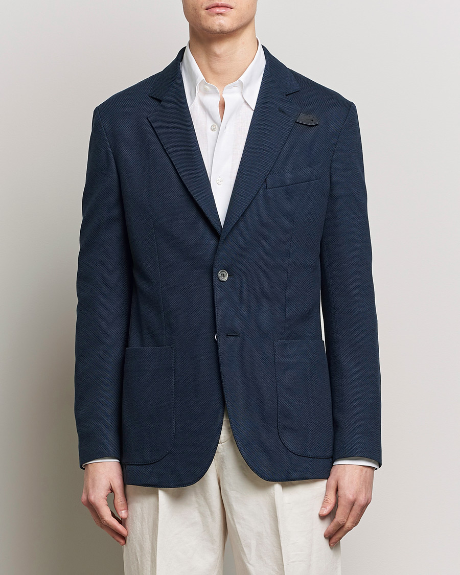 Herren | Luxury Brands | Brioni | Cotton/Silk Jersey Blazer Navy