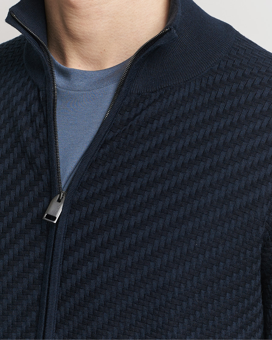 Herren | Pullover | Brioni | Cashmere/Silk Blend Full Zip Navy