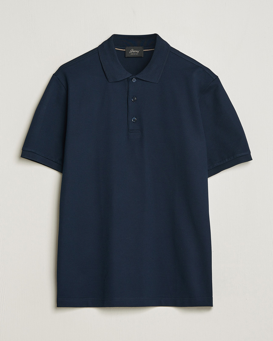 Herren | Poloshirts | Brioni | Cotton Pique Short Sleeve Polo Navy