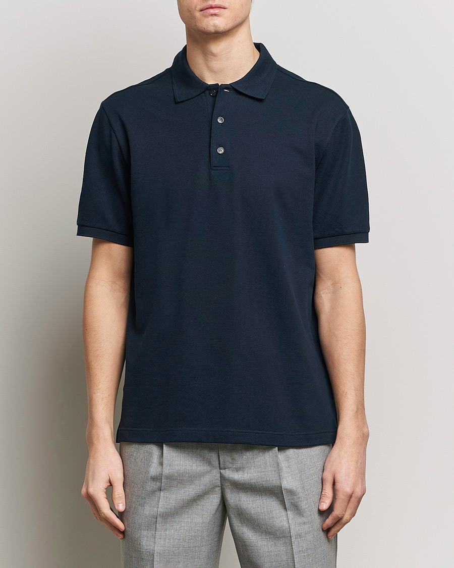 Herren | Poloshirts | Brioni | Cotton Pique Short Sleeve Polo Navy