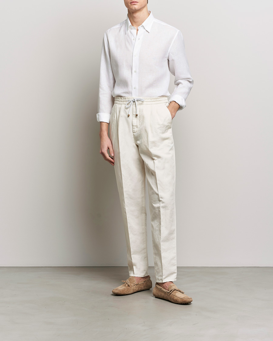 Herren | Hemden | Brioni | Linen Sport Shirt White