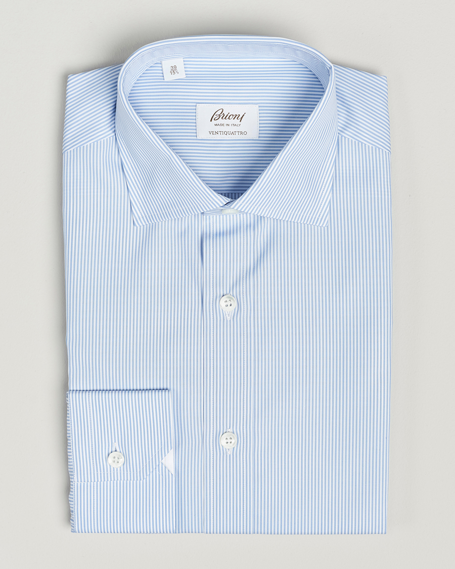 Herren | Hemden | Brioni | Slim Fit Dress Shirt Light Blue Stripe