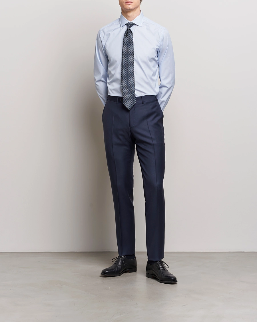 Herren | Luxury Brands | Brioni | Slim Fit Dress Shirt Light Blue Stripe