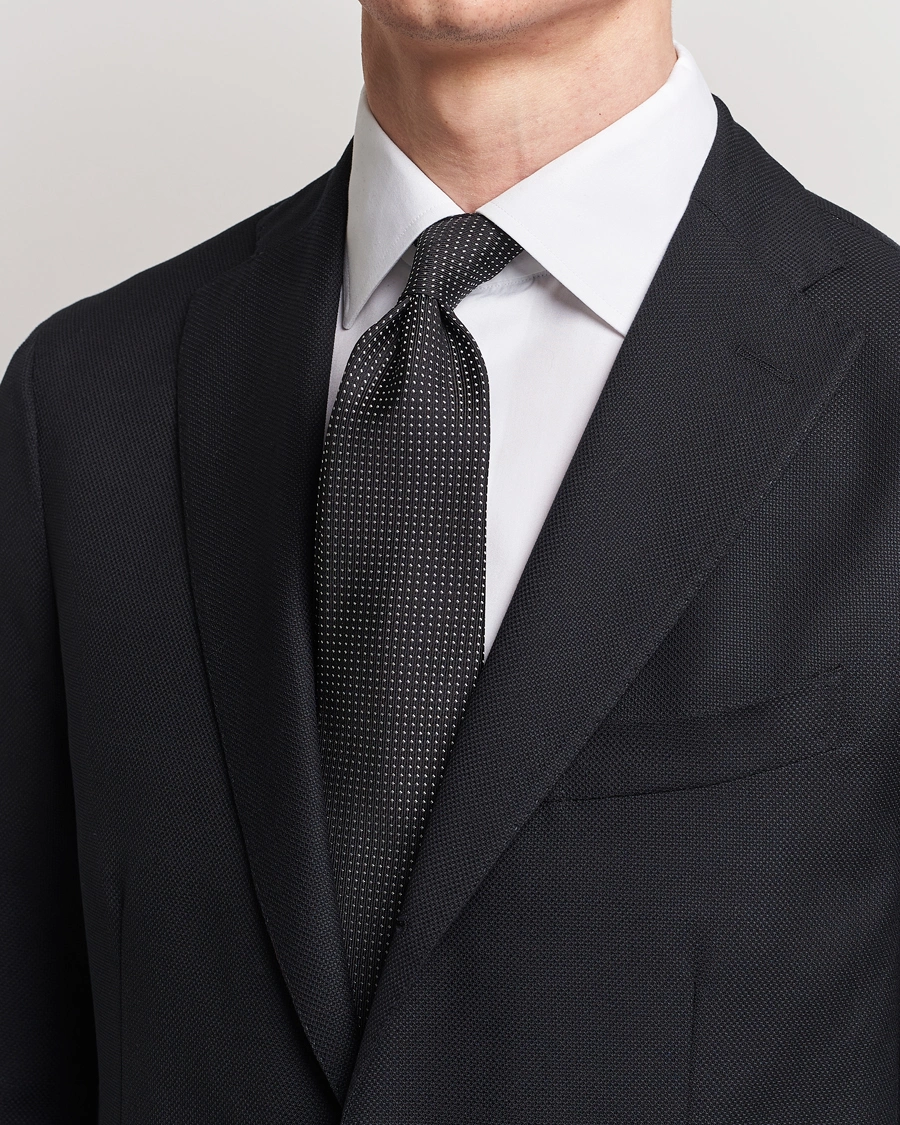 Men | Ties | Brioni | Dotted Silk Tie Black