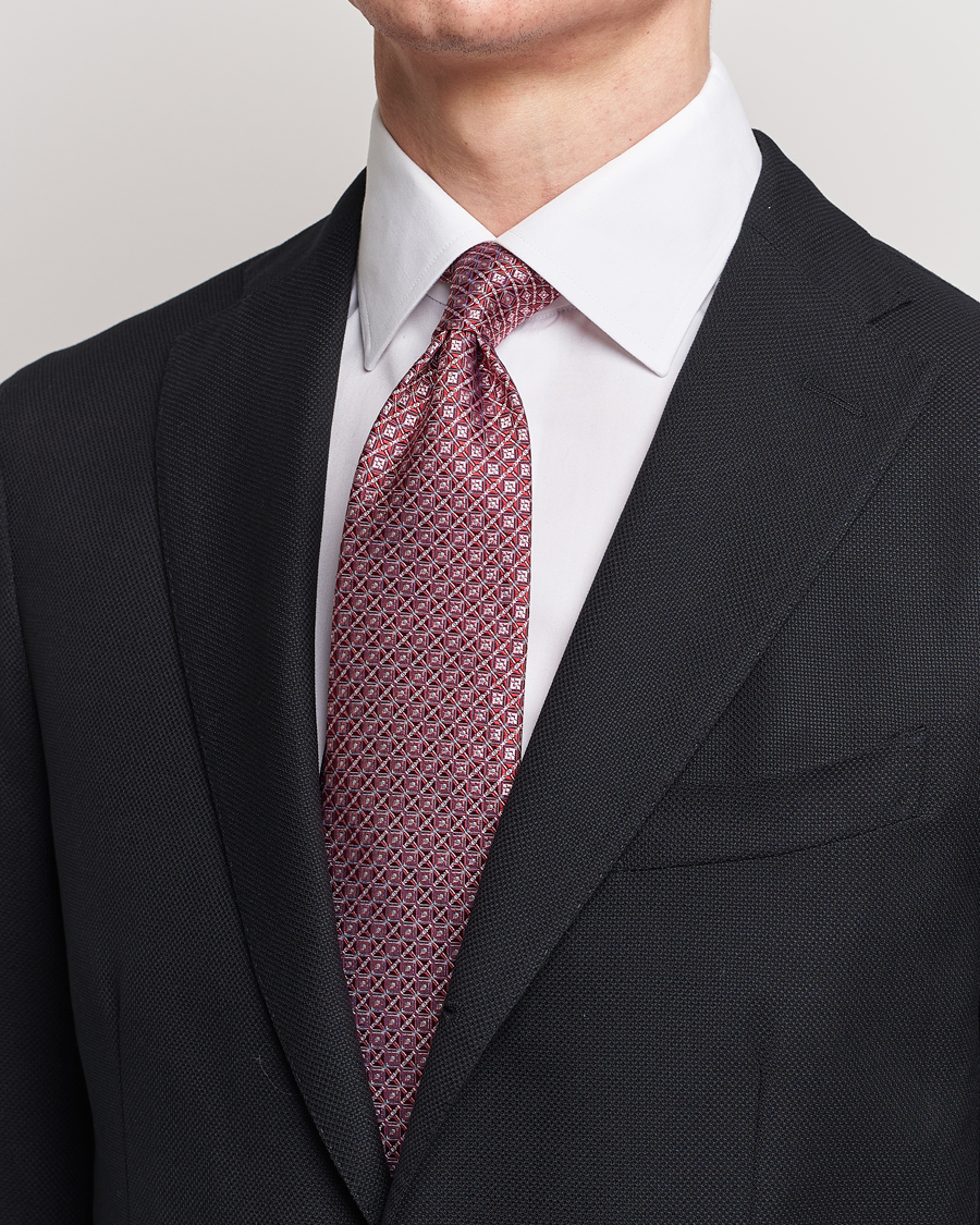 Herren | Luxury Brands | Brioni | Structured Silk Tie Dark Red
