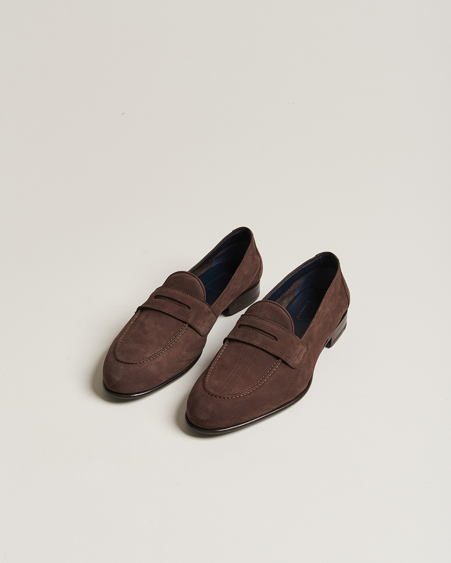 Herren | Brioni Penny Loafers Dark Brown Nubuck | Brioni | Penny Loafers Dark Brown Nubuck
