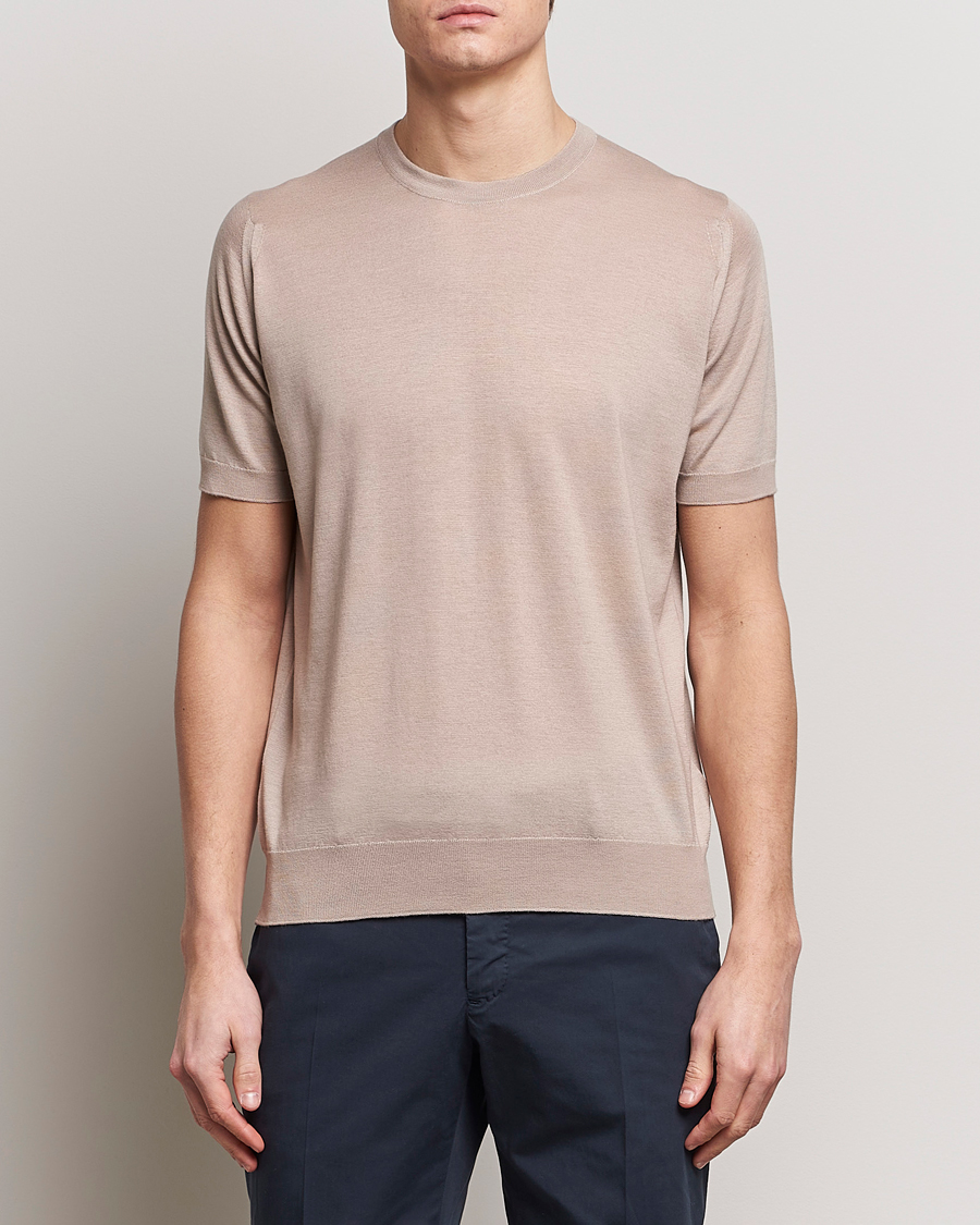 Herren | Kategorie | John Smedley | Hilcote Wool/Sea Island Cotton T-Shirt Oat