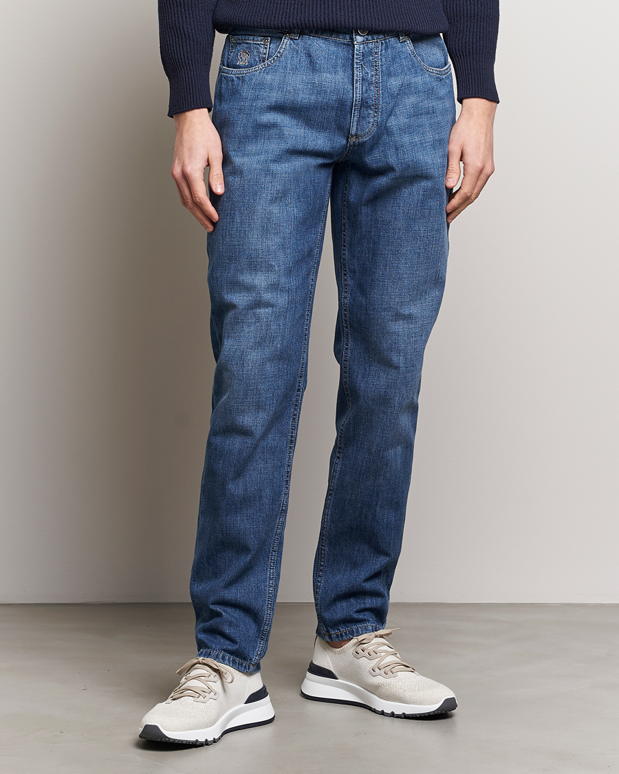 Herren | Blaue jeans | Brunello Cucinelli | Traditional Fit Jeans Dark Blue Wash