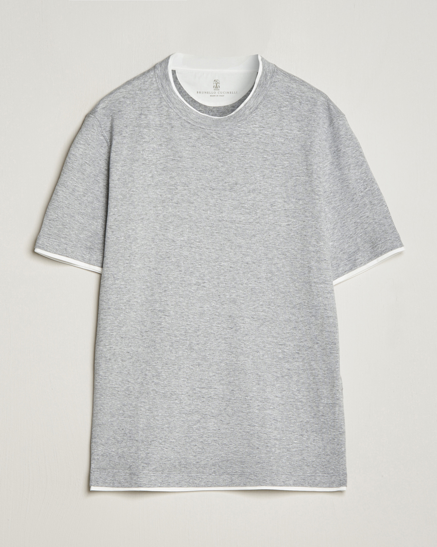 Herren | T-Shirts | Brunello Cucinelli | Cotton/Linen T-Shirt Light Grey