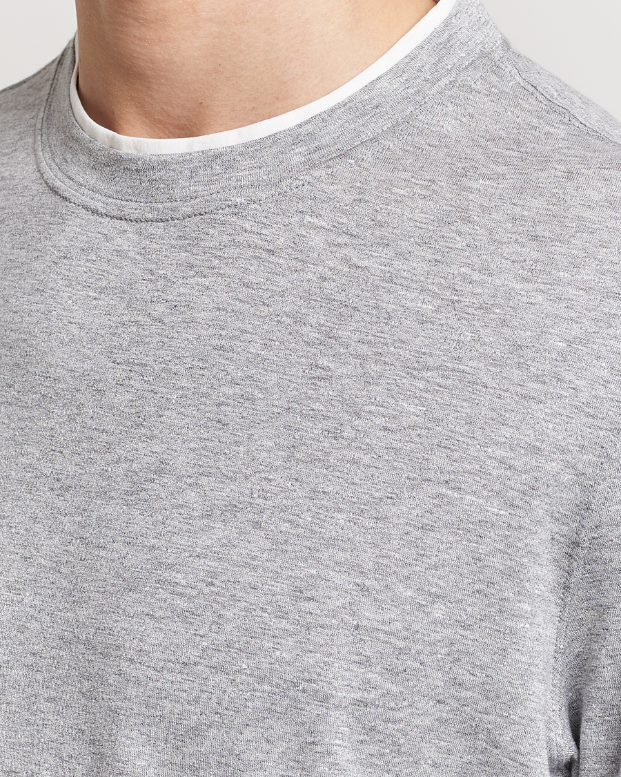 Herren | T-Shirts | Brunello Cucinelli | Cotton/Linen T-Shirt Light Grey