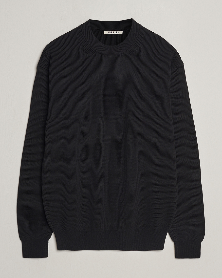 Herren | Pullover | Auralee | Hard Twist Rib Knit Pullover Black