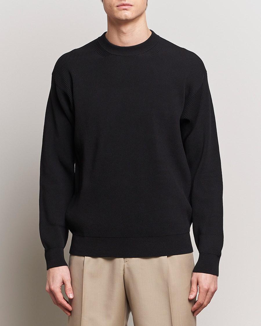 Herren | Pullover | Auralee | Hard Twist Rib Knit Pullover Black