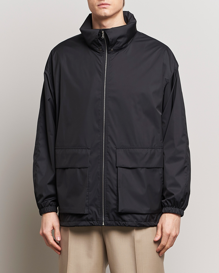Herren | Kleidung | Auralee | Polyester Satin Zip Jacket Black