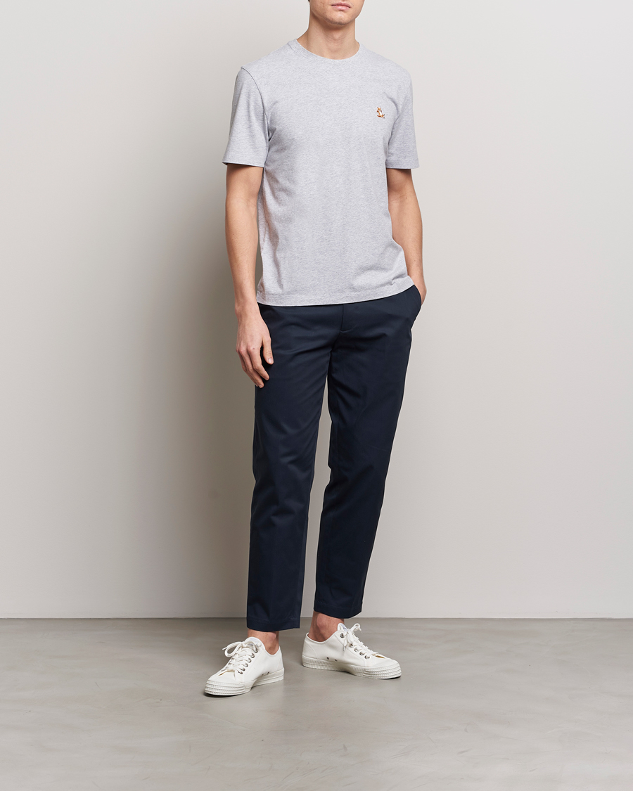 Herren | T-Shirts | Maison Kitsuné | Chillax Fox T-Shirt Light Grey Melange