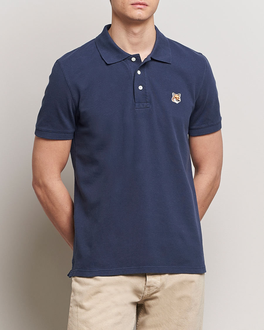 Herren | Poloshirts | Maison Kitsuné | Fox Head Polo Ink Blue