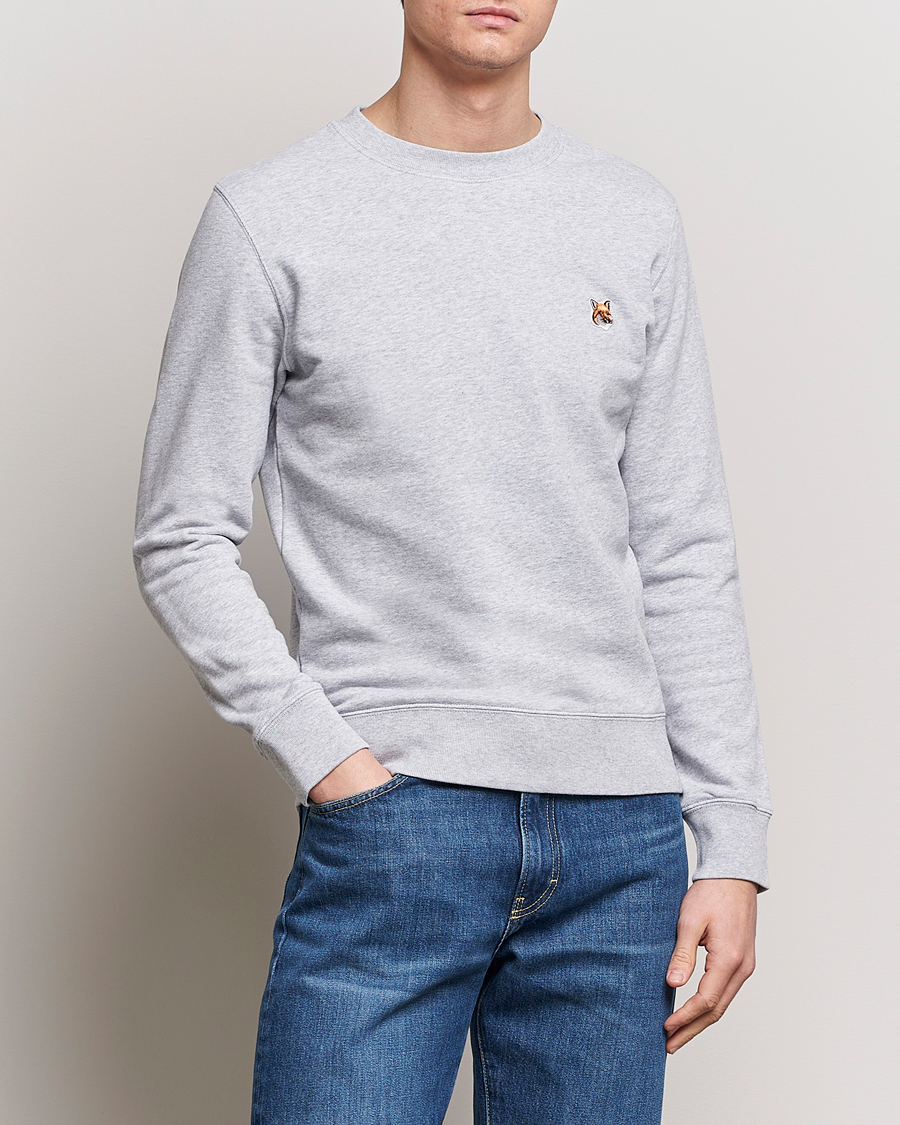 Herren | Maison Kitsuné | Maison Kitsuné | Fox Head Sweatshirt Light Grey Melange