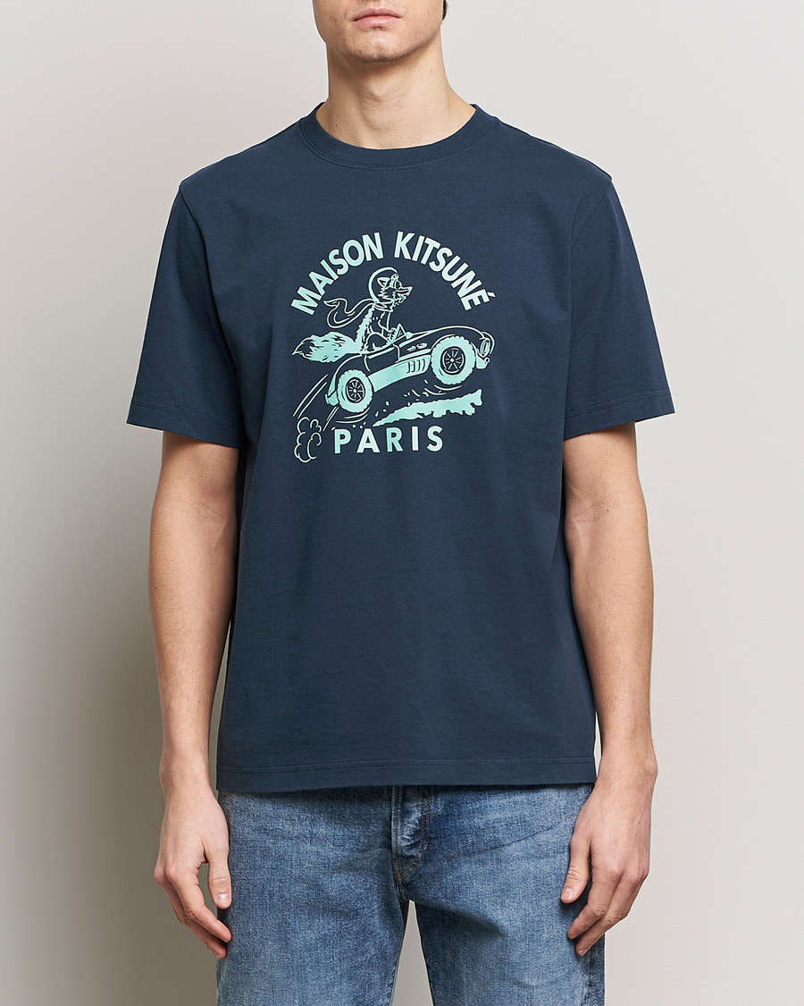 Herren | T-Shirts | Maison Kitsuné | Racing Fox T-Shirt Ink Blue