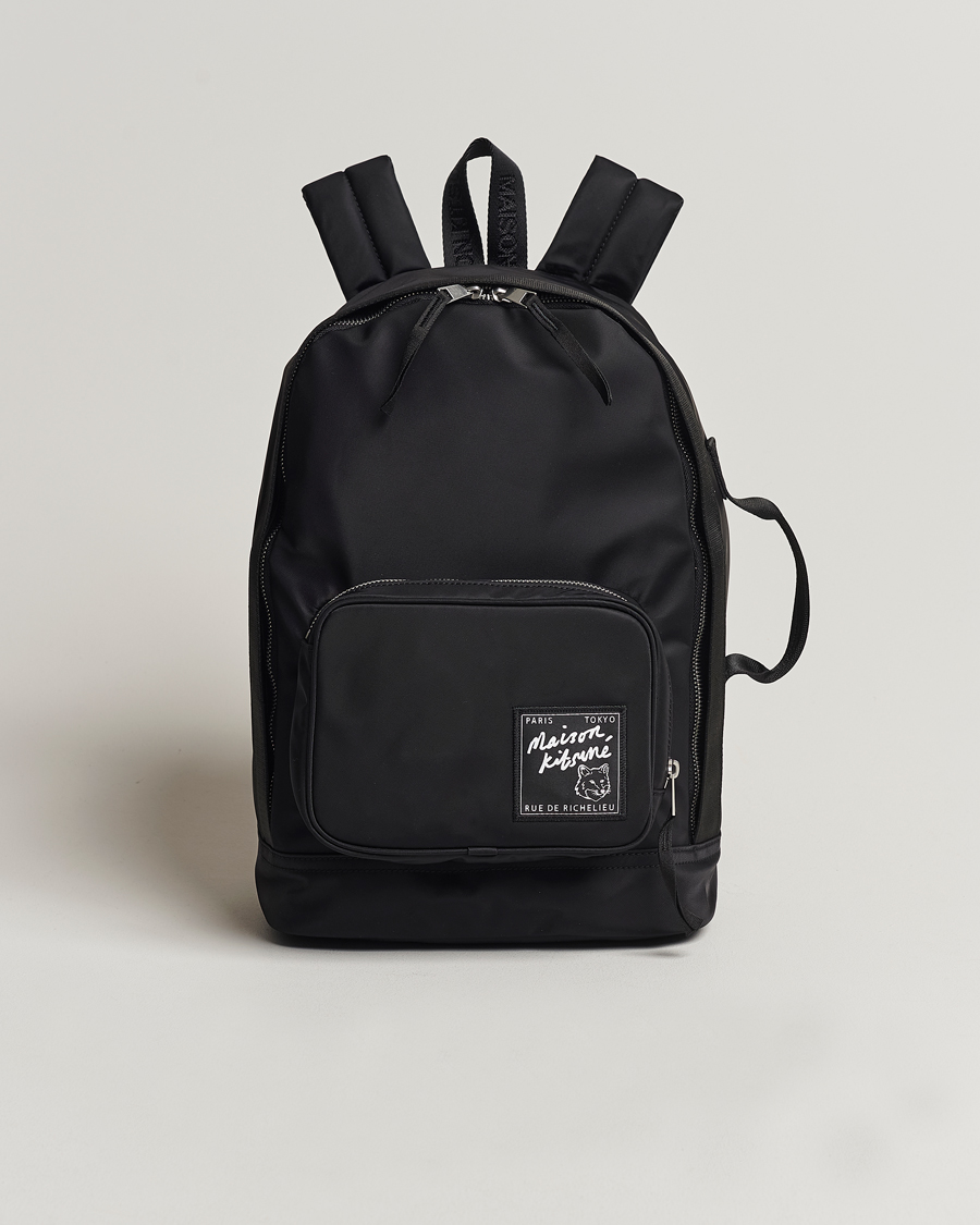 Herren | Maison Kitsuné The Traveller Backpack Black | Maison Kitsuné | The Traveller Backpack Black