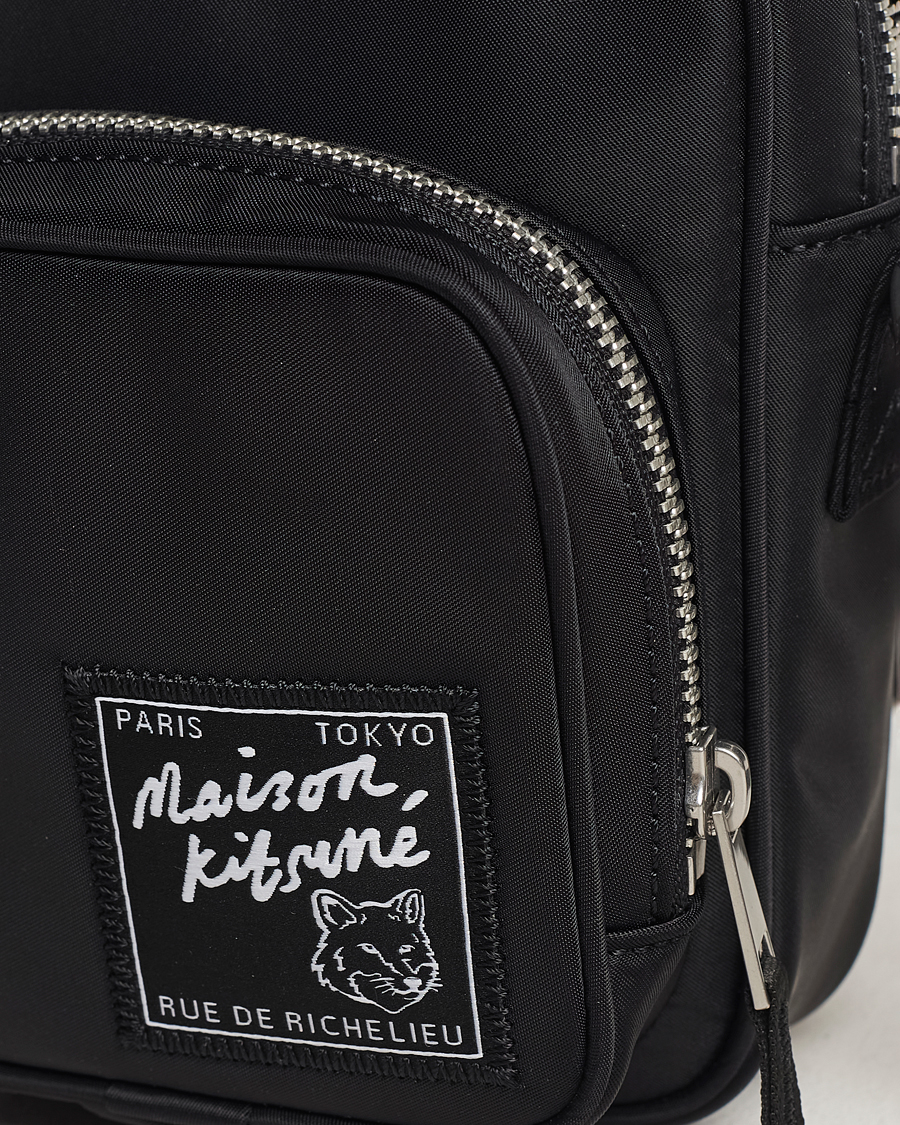 Herren | Maison Kitsuné The Traveller Crossbody Pouch Black | Maison Kitsuné | The Traveller Crossbody Pouch Black