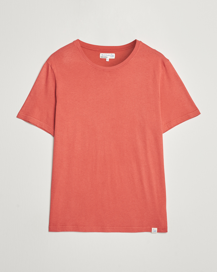 Herren | T-Shirts | Merz b. Schwanen | Organic Cotton Washed Crew Neck T-Shirt Newman Red