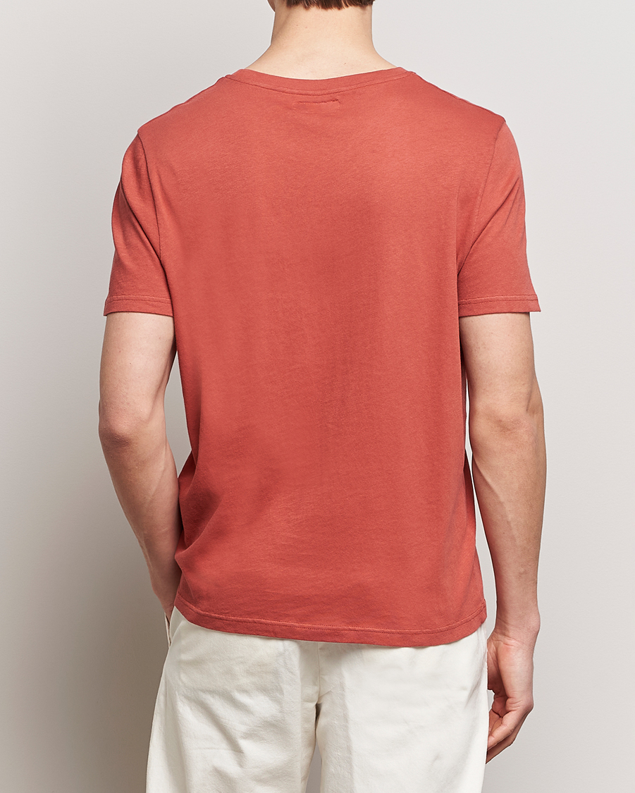 Herren | T-Shirts | Merz b. Schwanen | Organic Cotton Washed Crew Neck T-Shirt Newman Red