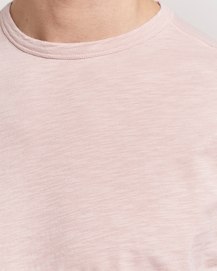 Herren | T-Shirts | Merz b. Schwanen | Organic Pima Cotton Slub Crew Neck T-Shirt Dusted Pink