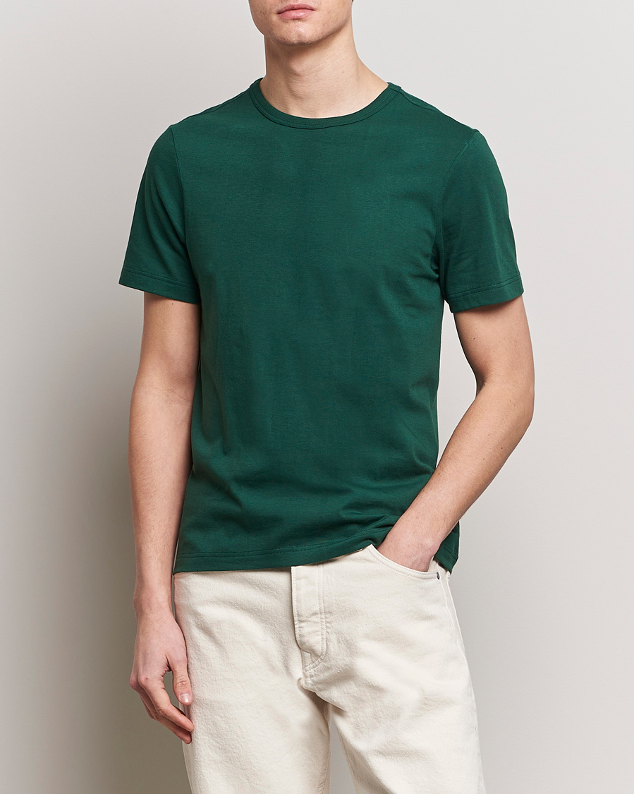 Herren | Kurzarm T-Shirt | Merz b. Schwanen | 1950s Classic Loopwheeled T-Shirt Classic Green