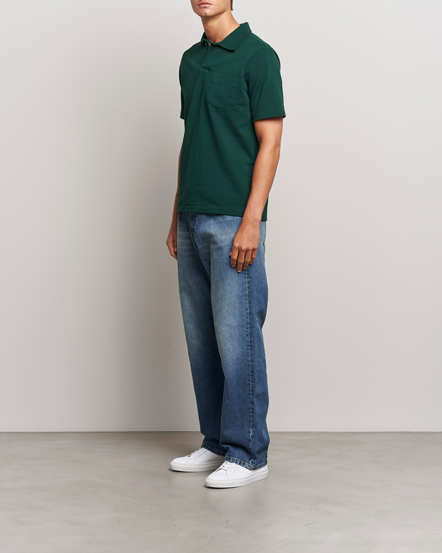 Herren | Poloshirts | Merz b. Schwanen | Organic Cotton Washed Polo Classic Green