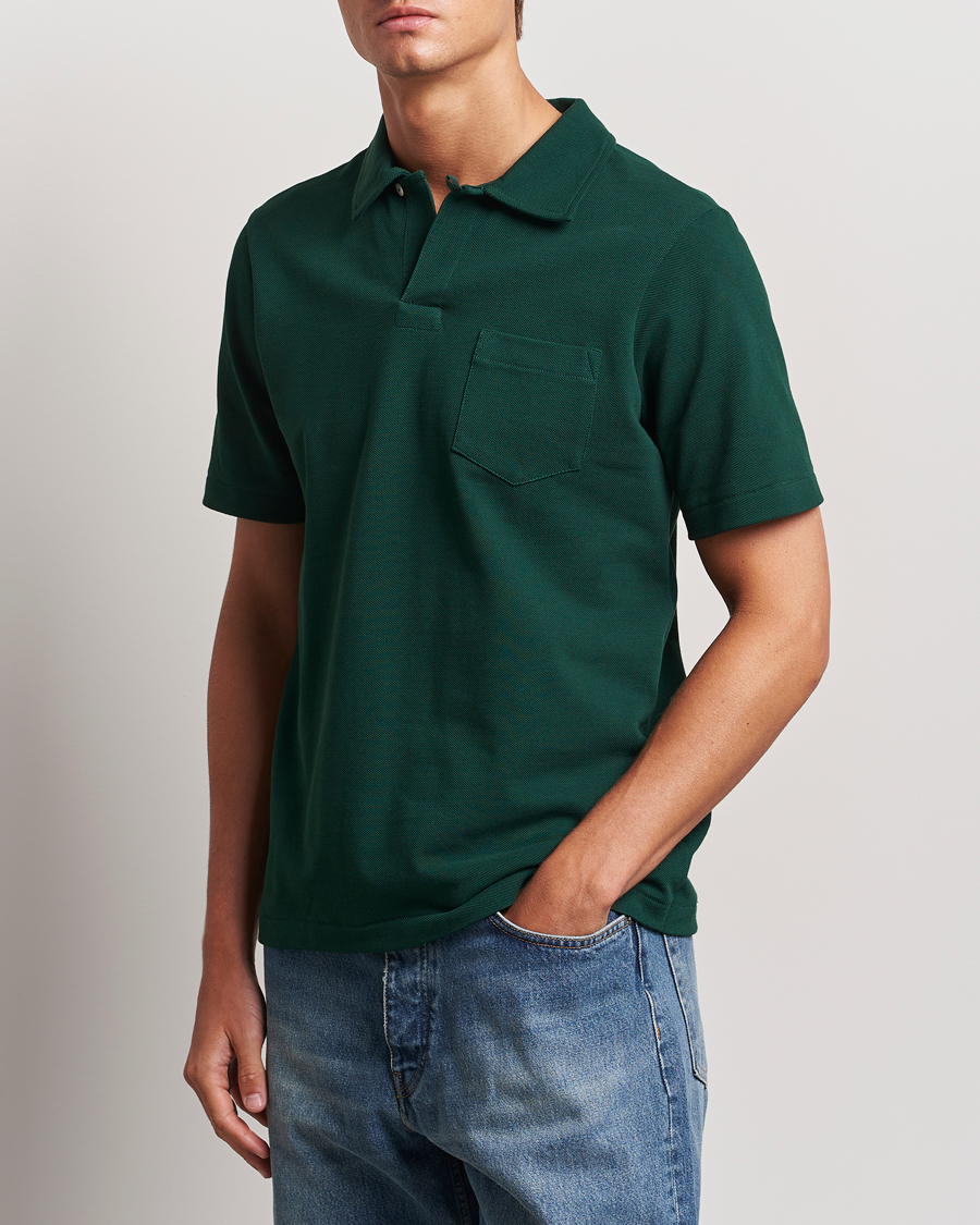 Herren | Poloshirts | Merz b. Schwanen | Organic Cotton Washed Polo Classic Green