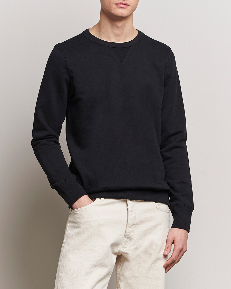 Herren | Pullover | Merz b. Schwanen | Organic Cotton Crew Neck Sweatshirt Black